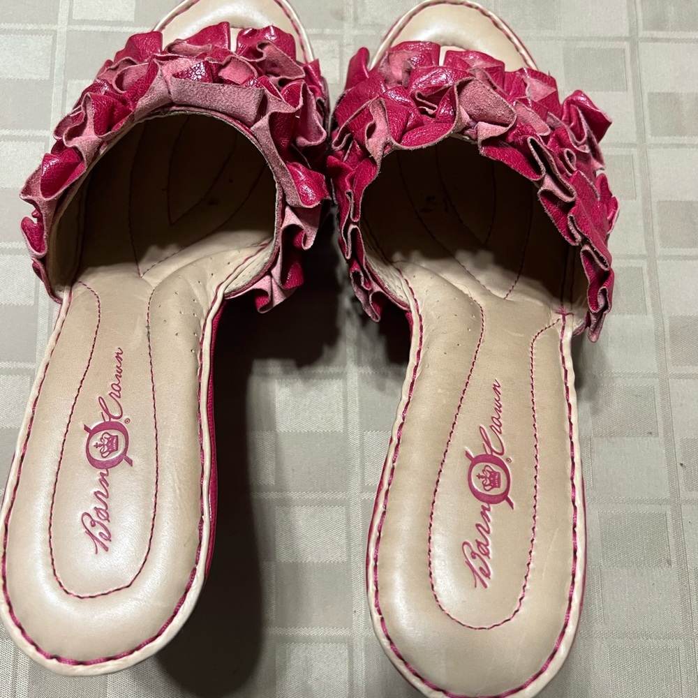 Born Pink Ruffle Slide Sandals - Picture 6 of 8